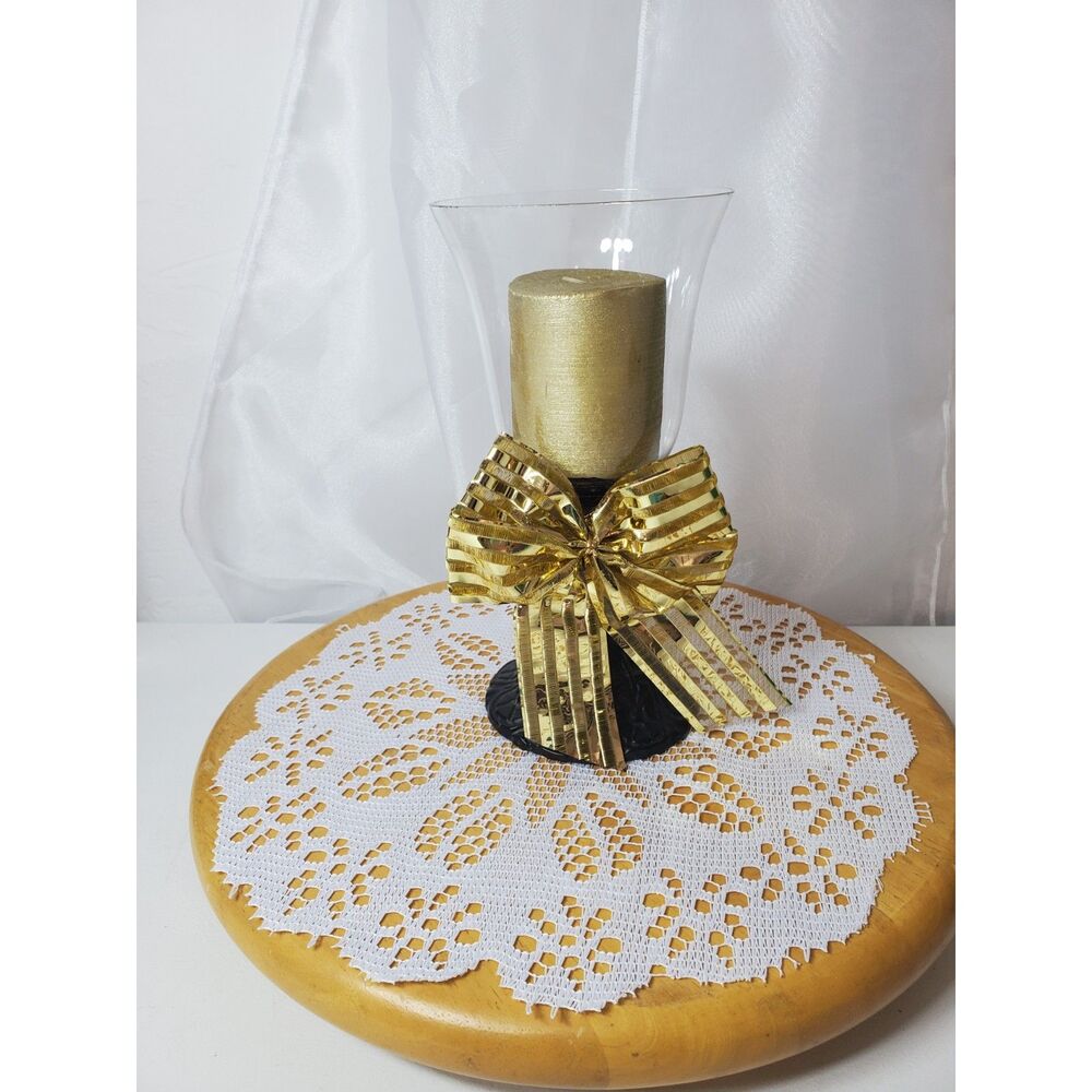Victorian Look Cast Metal BELL JAR Candle Holder Hurrican Southern Living Style